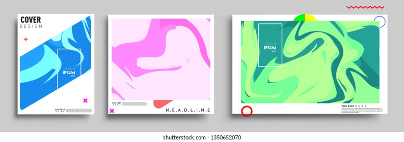 Modern abstract covers set. Cool gradient shapes composition, vector covers design.