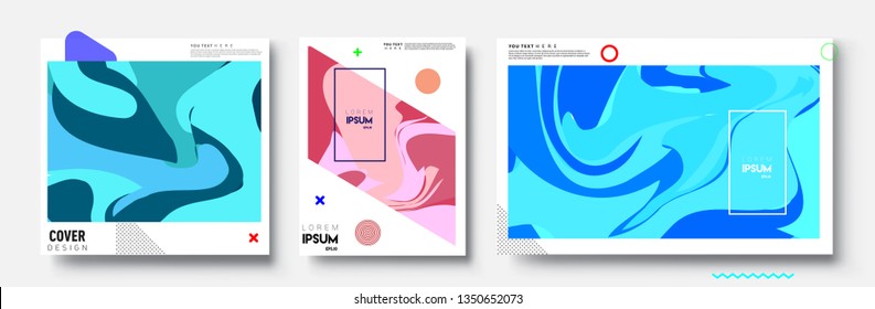 Modern abstract covers set. Cool gradient shapes composition, vector covers design.