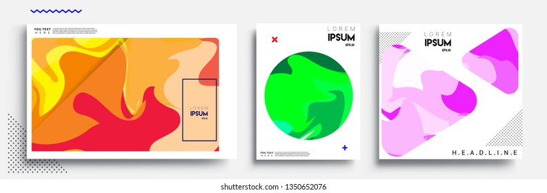 Modern abstract covers set. Cool gradient shapes composition, vector covers design.