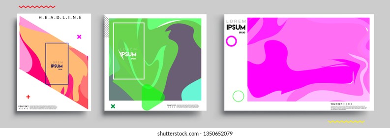 Modern abstract covers set. Cool gradient shapes composition, vector covers design.