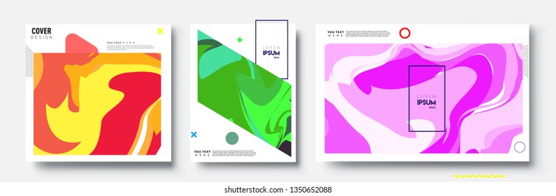 Modern abstract covers set. Cool gradient shapes composition, vector covers design.
