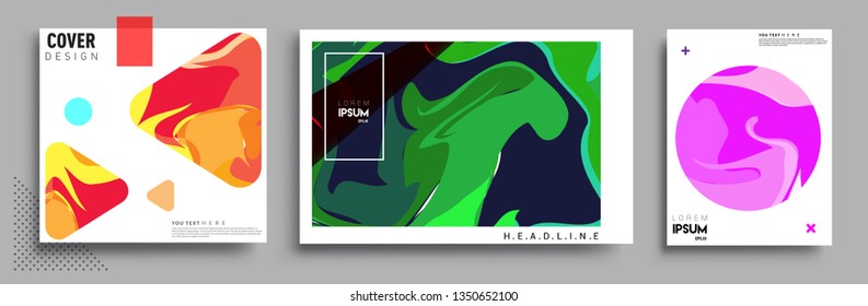 Modern abstract covers set. Cool gradient shapes composition, vector covers design.