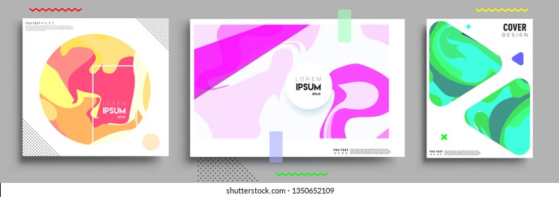 Modern abstract covers set. Cool gradient shapes composition, vector covers design.