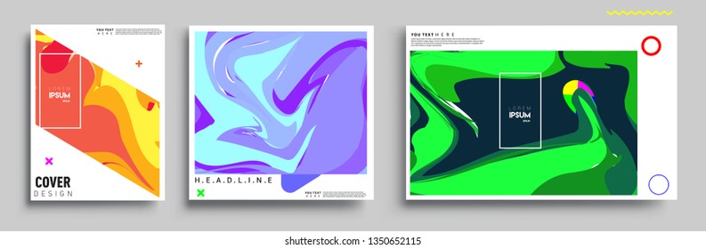 Modern abstract covers set. Cool gradient shapes composition, vector covers design.