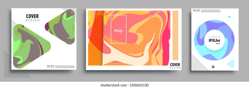Modern abstract covers set. Cool gradient shapes composition, vector covers design.