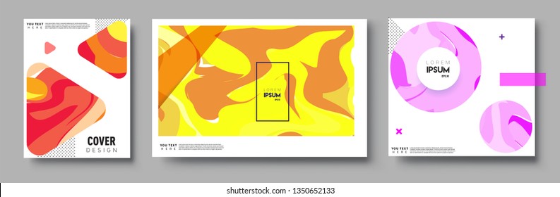 Modern abstract covers set. Cool gradient shapes composition, vector covers design.