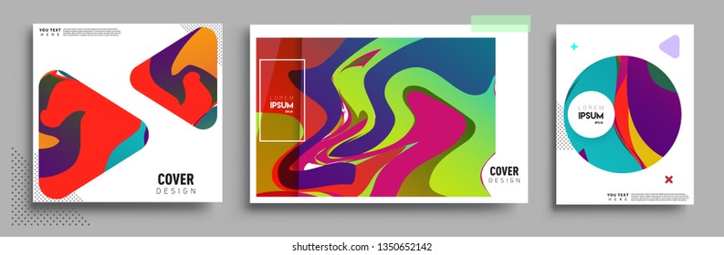 Modern abstract covers set. Cool gradient shapes composition, vector covers design.