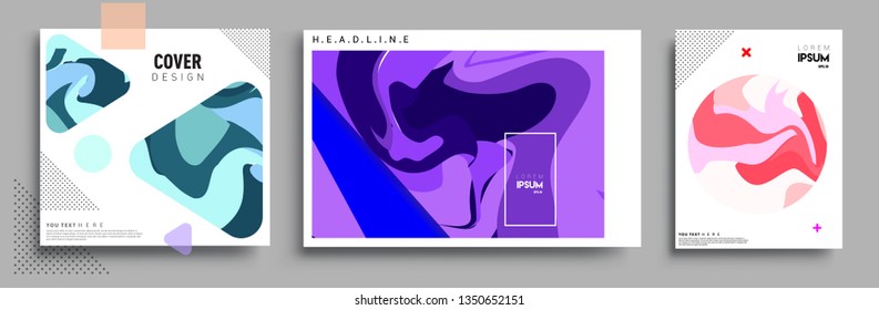 Modern abstract covers set. Cool gradient shapes composition, vector covers design.
