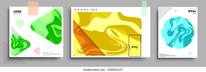Modern abstract covers set. Cool gradient shapes composition, vector covers design.