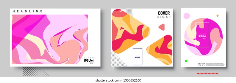 Modern abstract covers set. Cool gradient shapes composition, vector covers design.