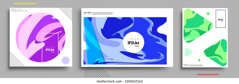 Modern abstract covers set. Cool gradient shapes composition, vector covers design.