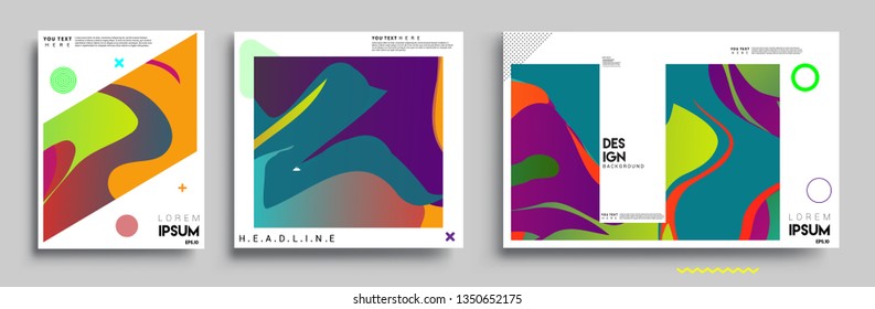 Modern abstract covers set. Cool gradient shapes composition, vector covers design.