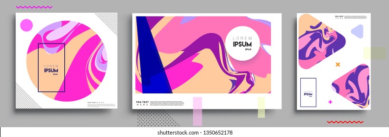 Modern abstract covers set. Cool gradient shapes composition, vector covers design.
