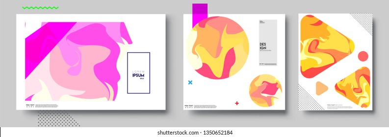 Modern abstract covers set. Cool gradient shapes composition, vector covers design.