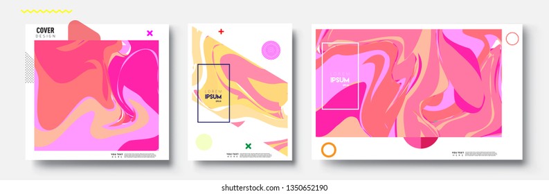 Modern abstract covers set. Cool gradient shapes composition, vector covers design.