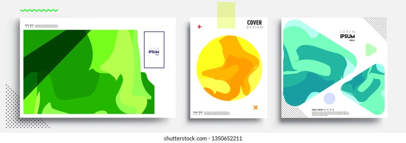 Modern abstract covers set. Cool gradient shapes composition, vector covers design.