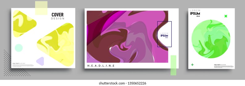 Modern abstract covers set. Cool gradient shapes composition, vector covers design.
