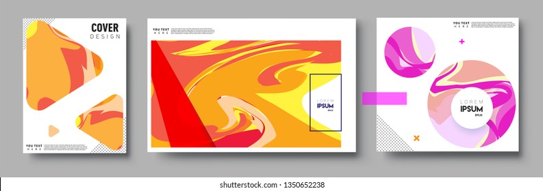 Modern abstract covers set. Cool gradient shapes composition, vector covers design.