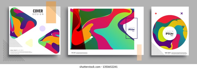Modern abstract covers set. Cool gradient shapes composition, vector covers design.