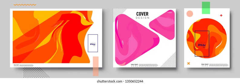 Modern abstract covers set. Cool gradient shapes composition, vector covers design.