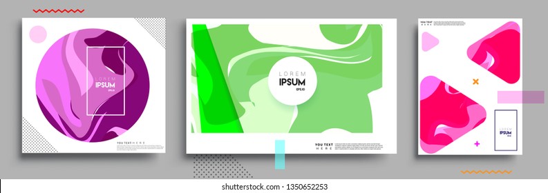 Modern abstract covers set. Cool gradient shapes composition, vector covers design.