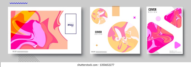 Modern abstract covers set. Cool gradient shapes composition, vector covers design.