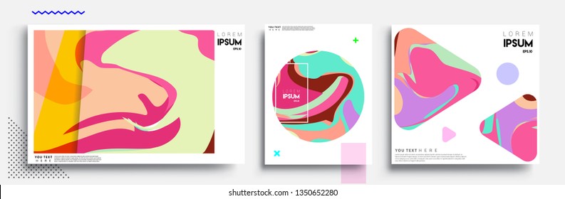 Modern abstract covers set. Cool gradient shapes composition, vector covers design.