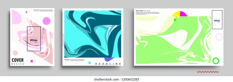 Modern abstract covers set. Cool gradient shapes composition, vector covers design.
