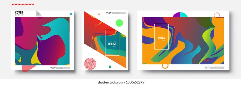 Modern abstract covers set. Cool gradient shapes composition, vector covers design.