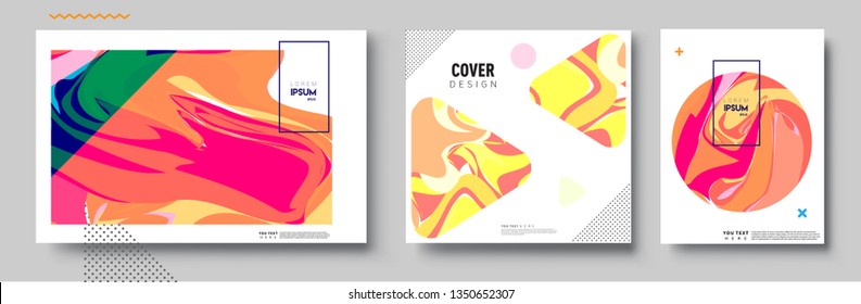 Modern abstract covers set. Cool gradient shapes composition, vector covers design.