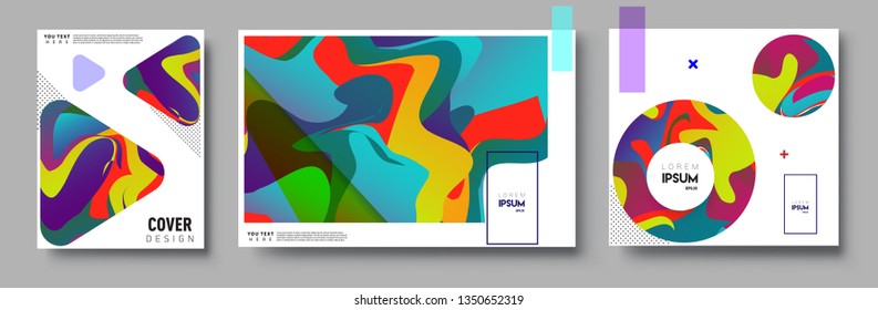 Modern abstract covers set. Cool gradient shapes composition, vector covers design.