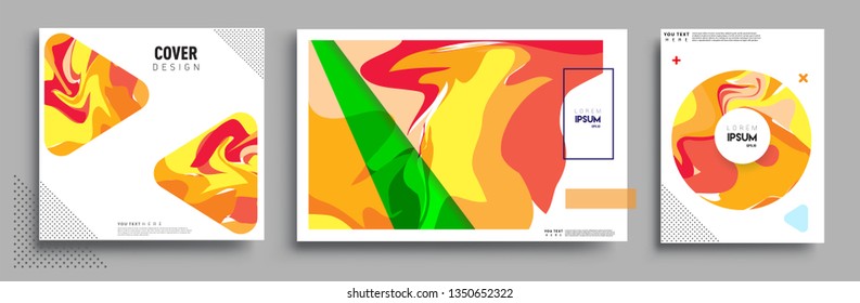 Modern abstract covers set. Cool gradient shapes composition, vector covers design.
