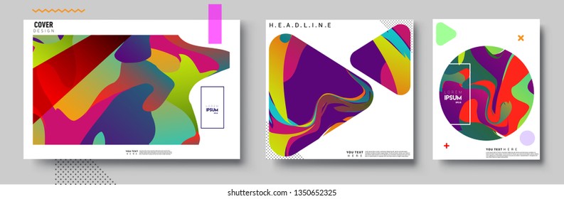 Modern abstract covers set. Cool gradient shapes composition, vector covers design.