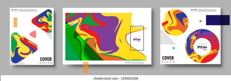 Modern abstract covers set. Cool gradient shapes composition, vector covers design.