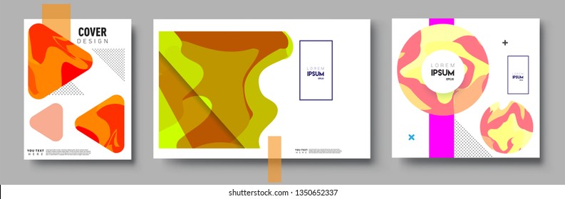Modern abstract covers set. Cool gradient shapes composition, vector covers design.