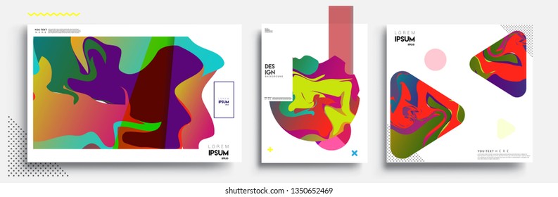 Modern abstract covers set. Cool gradient shapes composition, vector covers design.