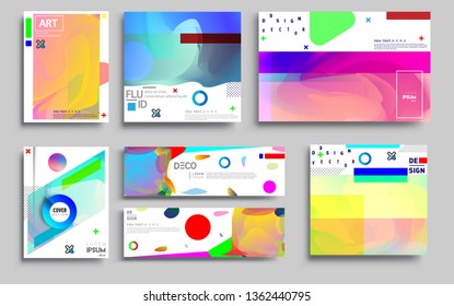 Modern abstract covers set. Cool gradient shapes composition, vector covers design. Applicable for Banners, Placards, Posters, Flyers.