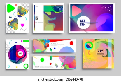 Modern abstract covers set. Cool gradient shapes composition, vector covers design. Applicable for Banners, Placards, Posters, Flyers.