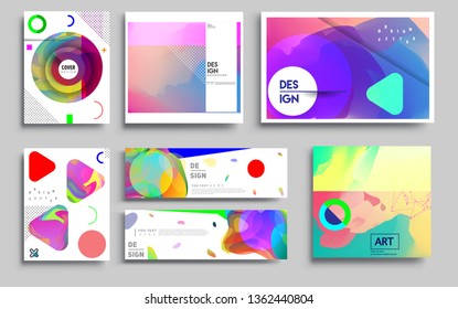 Modern abstract covers set. Cool gradient shapes composition, vector covers design. Applicable for Banners, Placards, Posters, Flyers.