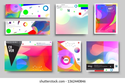 Modern abstract covers set. Cool gradient shapes composition, vector covers design. Applicable for Banners, Placards, Posters, Flyers.