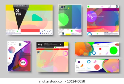 Modern abstract covers set. Cool gradient shapes composition, vector covers design. Applicable for Banners, Placards, Posters, Flyers.