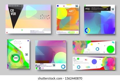 Modern abstract covers set. Cool gradient shapes composition, vector covers design. Applicable for Banners, Placards, Posters, Flyers.