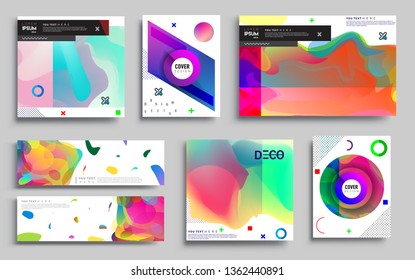Modern abstract covers set. Cool gradient shapes composition, vector covers design. Applicable for Banners, Placards, Posters, Flyers.