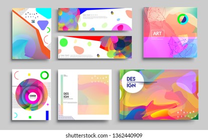 Modern abstract covers set. Cool gradient shapes composition, vector covers design. Applicable for Banners, Placards, Posters, Flyers.