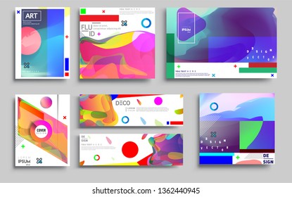 Modern abstract covers set. Cool gradient shapes composition, vector covers design. Applicable for Banners, Placards, Posters, Flyers.