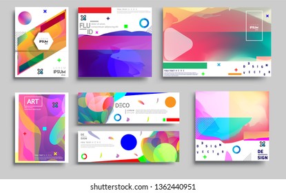 Modern abstract covers set. Cool gradient shapes composition, vector covers design. Applicable for Banners, Placards, Posters, Flyers.