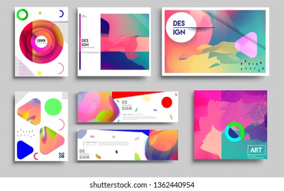 Modern abstract covers set. Cool gradient shapes composition, vector covers design. Applicable for Banners, Placards, Posters, Flyers.