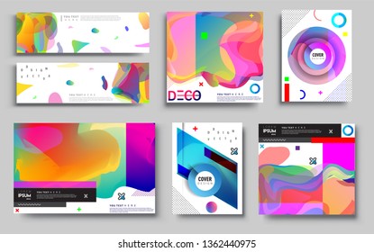 Modern abstract covers set. Cool gradient shapes composition, vector covers design. Applicable for Banners, Placards, Posters, Flyers.