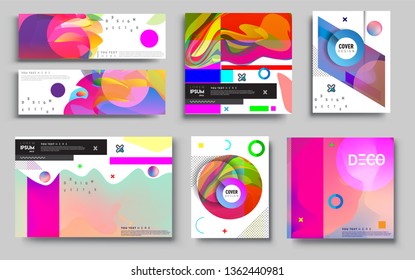 Modern abstract covers set. Cool gradient shapes composition, vector covers design. Applicable for Banners, Placards, Posters, Flyers.