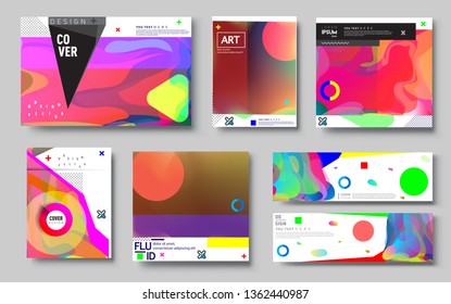 Modern abstract covers set. Cool gradient shapes composition, vector covers design. Applicable for Banners, Placards, Posters, Flyers.